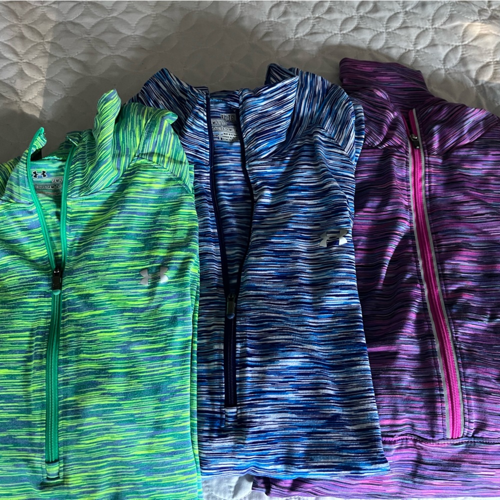 Lot of 3 - pullover 1/4 zip tops 
2-Under Armor size XL 
1-Ideaology size XL